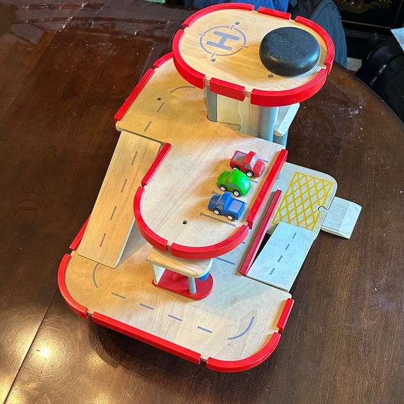 Wooden Parking Garage Playset with Cars